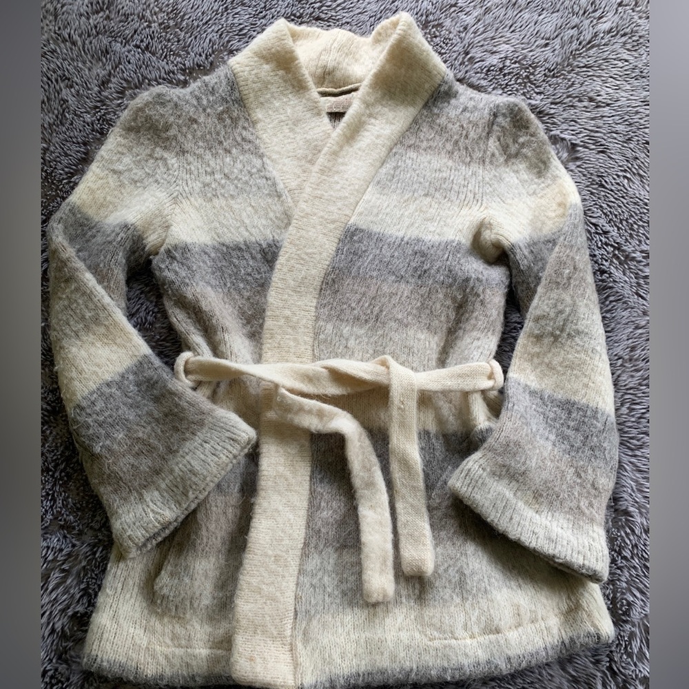 Hilda wool wrap cardigan vintage Icelandic Nordic sweater with pockets